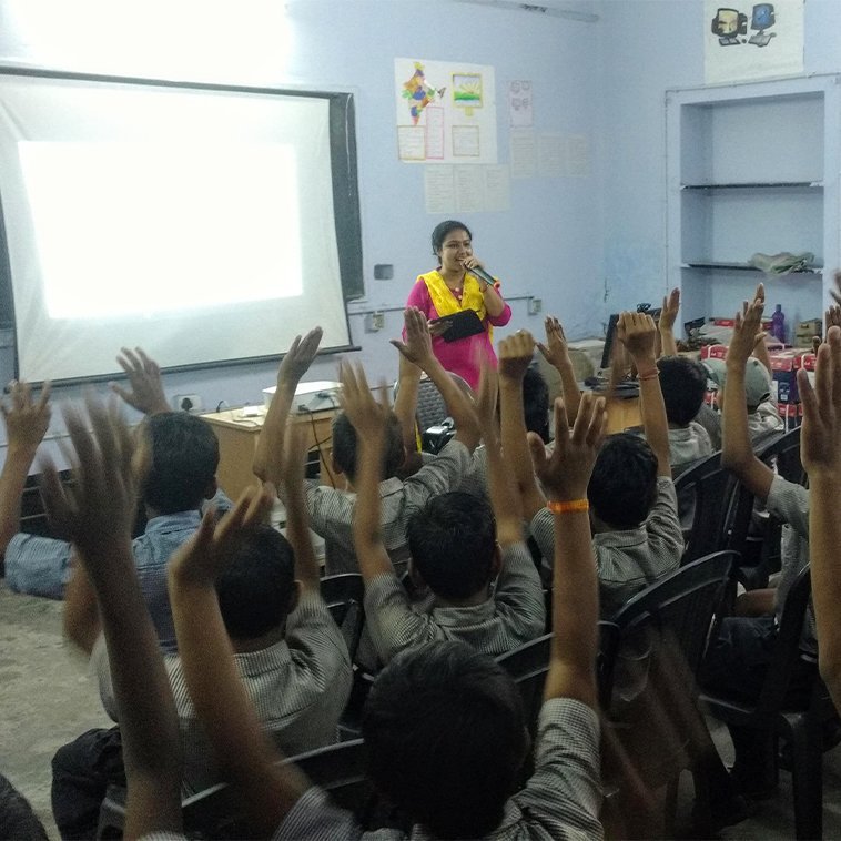 Hi-Tech English Classes in a Govt School For Schools Sponsored By Aditya Birla