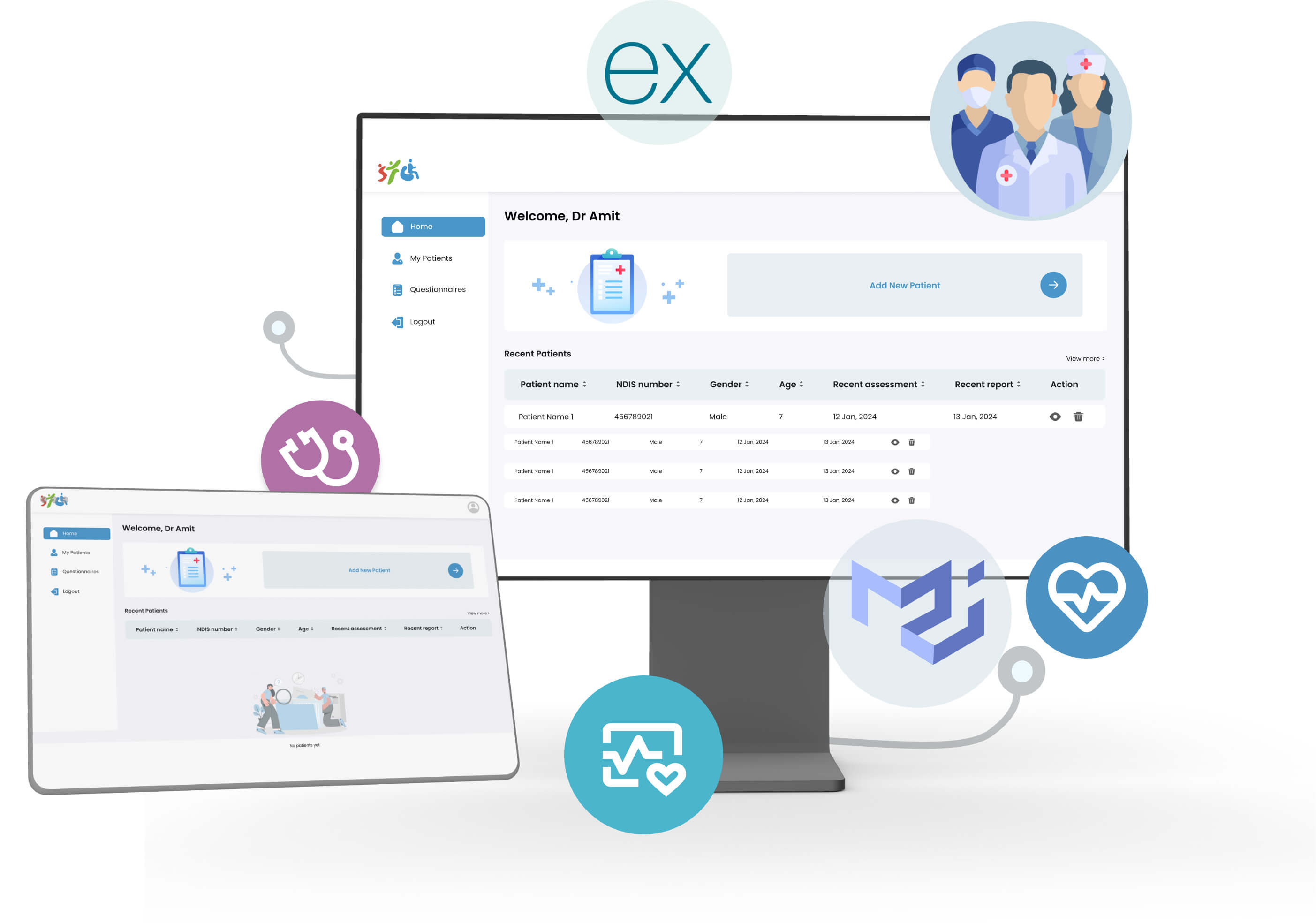 Clinic Management Application made by Krishworks for patient management, conducting assessment & analysis & to communicate securely with the patients.